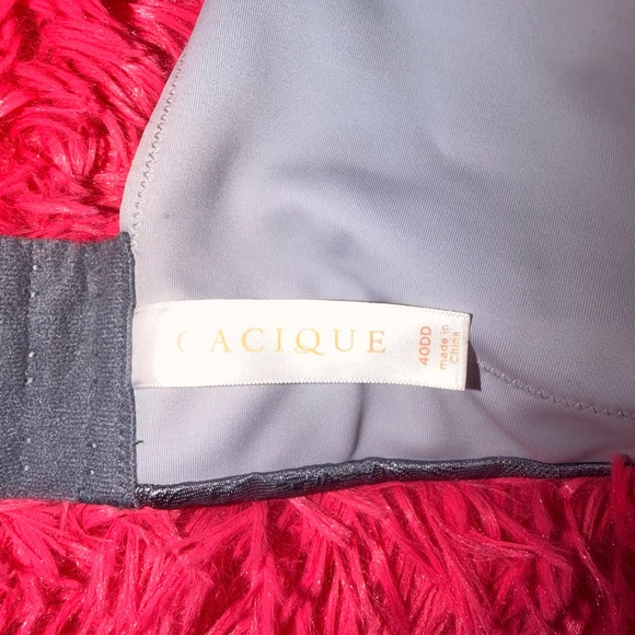 Cacique Lace Gray Floral Underwire Lightly Lined Full Coverage Bra - Picture 7 of 8